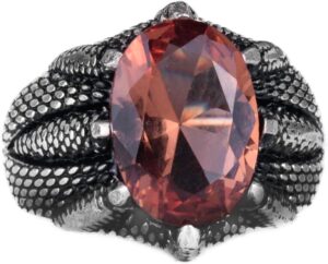 Sterling Gümüş Pençe Yüzük - Oluşturulmuş Yapay Sultanit Taşı ile El Yapımı Yüzük, Terazi Denge ve Uyum için - Görsel 1