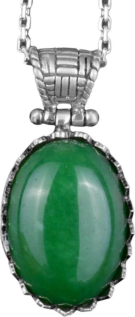 Gerçek Doğal Taş Kolye - 925 Ayar Gümüş Kolye (Jade) - Görsel 1