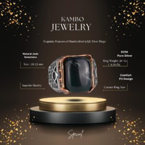 925 Ayar Gümüş Yüzük - Gerçek Doğal Taş Yüzük - El Yapımı Yüzük (Jade) - Görsel 2