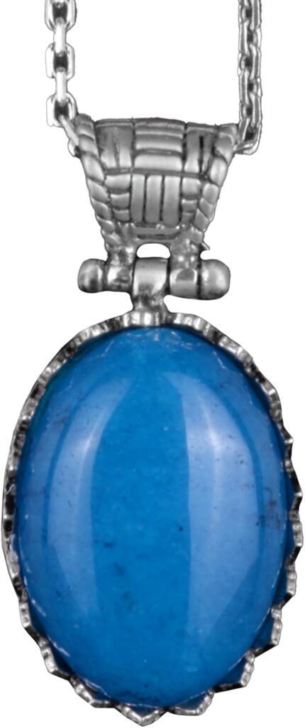 Gerçek Doğal Taş Kolye - 925 Ayar Gümüş Kolye (Mavi Ağaç) - Görsel 1