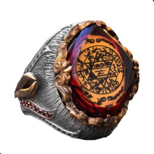 Süleyman Mührü Yüzüğü, Kral Süleyman Yüzüğü, Süleyman Yüzüğü, Arkangel, Kabbalah, Okült, Ayar Gümüş Yüzük - Görsel 1