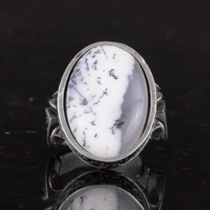 Gerçek Doğal Dendritik Agat Taşı Yüzük - El Yapımı 925 Ayar Gümüş Yüzük - Bilgelik, Koruma ve Maneviyat Sembolü - Görsel 4