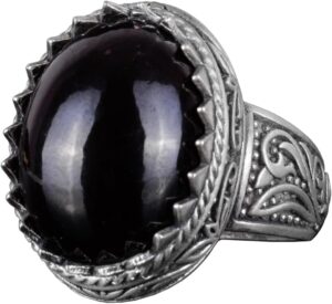 El Yapımı Granat Taşlı Yüzük - Derin 925K Katı Gümüş Erkek Yüzüğü