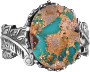 Gerçek Doğal Arizona Turkuaz Taş Yüzük, 925 Ayar Gümüş Yüzük, Minimalist El Yapımı Yüzük