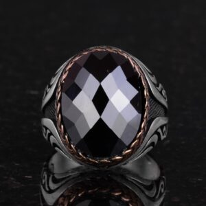 925 Ayar Gümüş Yüzük - Taş Gümüş Yüzük - El Yapımı Yüzük (Oluşturulmuş Oniks) - Görsel 6