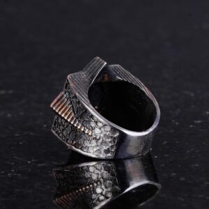 925 Ayar Gümüş Erkek Yüzük, Zirkon Taşlı - David Yıldızı ve Süleyman Mühürü Tasarımlı Yüzük (Mavi Zirkon) - Görsel 7