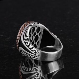 925 Ayar Gümüş Yüzük - Yapay Taş Gümüş Yüzük - El Yapımı Yüzük (Yapay Beyaz Kedi Gözü) - Görsel 7