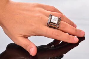 Gerçek Doğal Dentritli Akik Taş Yüzük - Gümüş Erkek Sultan Yüzüğü - Görsel 6