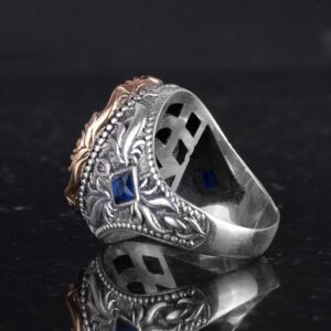 Gerçek Doğal Taş Yüzük - 925 Ayar Gümüş El Yapımı Yüzük (Safir) - Görsel 7