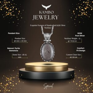 Gerçek Doğal Taş Kolye - 925 Ayar Gümüş Kolye (Pirit) - Görsel 2