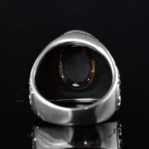 Gerçek Doğal Taş Yüzük, 925 Ayar Gümüş Yüzük (Dumanlı Kuvars) - Görsel 8