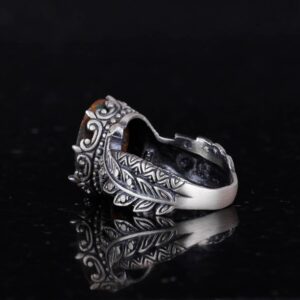 Gerçek Doğal Arizona Turkuaz Taş Yüzüğü, 925 Ayar Gümüş Yüzük, Minimalist El Yapımı Yüzük - Görsel 7