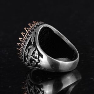 925 Ayar Gümüş Yüzük, Yapay Taş Yüzük, Kartal Sembolü Yüzük, El Yapımı Yüzük (Yapay yeşil paraiba) - Görsel 7