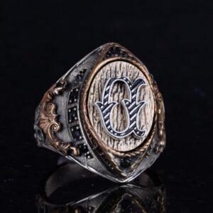 Kişiselleştirilmiş Yüzük, 925 Ayar Gümüş, Erkek Baş Harfi Yüzüğü, Monogram Yüzüğü - Görsel 4