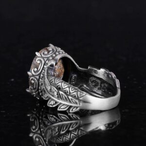 Gerçek Doğal Arizona Turkuaz Taş Yüzüğü, 925 Ayar Gümüş Yüzük, Minimalist El Yapımı Yüzük (Model-1) - Görsel 7