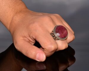 Gerçek Yakut Doğal Taş Yüzük, 19.20 Karat, Erkek Yüzüğü, Gümüş Yüzük - Görsel 7