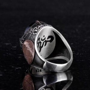 925 Ayar Gümüş El Yapımı Erkek Yüzük - Davud Yıldızı Yüzüğü (Yıldız ve Hilal) - Görsel 7