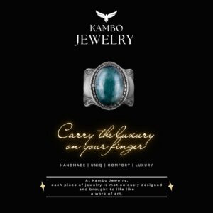 Doğal Taş Yüzük, 925 Ayar Gümüş Yüzük, Cabochon Zümrüt Yüzük - Görsel 7