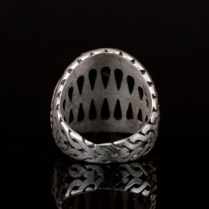 Siyah Taş Erkek Yüzük, 925 Ayar Gümüş Erkek Yüzük - Görsel 7