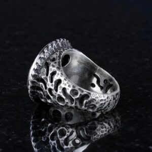 925 Ayar Gümüş Yüzük, Erkek Yüzüğü, Yapay Altın Yıldız Taşlı Gümüş Yüzük - Görsel 6