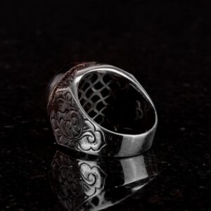 925 Ayar Gümüş Davut Yıldızı Yüzük - El Yapımı Erkekler İçin Dini Takı - Vintage Tarzı - Davut Yıldızı Gümüş Yüzük - Görsel 6