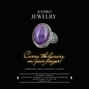 El Yapımı Doğal Ametist Taşlı Yüzük - 925K Katı Gümüş Erkek Yüzüğü - Sezgi ve Koruma Tasarımı - Görsel 3