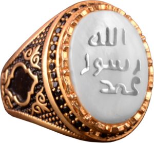 925 Ayar Gümüş Yüzük - Sembol Yüzükler - Erkek Yüzükleri (Hat Sanatı) - Görsel 1