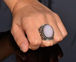 Gerçek Doğal Avustralya Opali Gerçek 10.00 Karamel Taş Yüzük - Özel Erkek Yüzüğü - Sterlin Gümüş Büyük Yüzük - Görsel 7