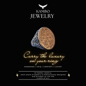 925 Ayar Gümüş Kral Süleyman Yüzüğü, Davut Yıldızı & Güç Mührü, Kabbala İlhamlı Büyük Yüzük - Görsel 9