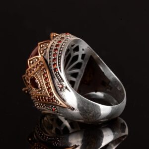 925 Ayar Gümüş Erkek Yüzük, Doğal Yıldız Yakutu ile El Yapımı Tasarım - Görsel 7