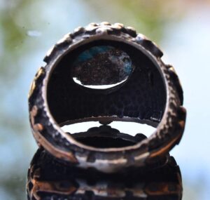 Gerçek Doğal Arizona Turkuaz Taşı, Ayar Gümüş Erkek Yüzüğü - Görsel 6