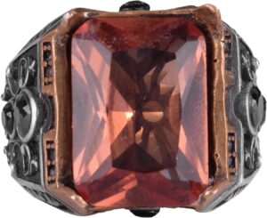 925 Ayar Gümüş Yüzük - Erkekler İçin Yapay Taş Yüzük - El Yapımı Yüzük (Yapay sultanit) - Görsel 1