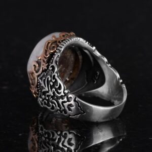 Gerçek Doğal Taş El Yapımı Yüzük - 925 Ayar Gümüş El Yapımı Yüzük - Şık Yüzük (Ay Taşı) - Görsel 7