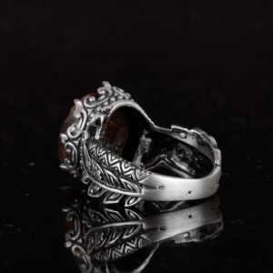 Gerçek Doğal Arizona Turkuaz Taş Yüzük, 925 Ayar Gümüş Yüzük, Minimalist El Yapımı Yüzük (Stil-9) - Görsel 7