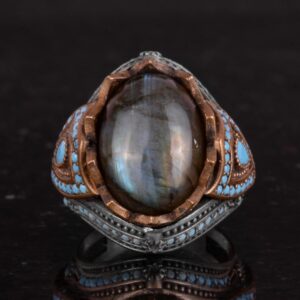 Gerçek Doğal Taş Yüzük - El Yapımı 925 Ayar Gümüş Yüzük (Labradorit) - Görsel 3