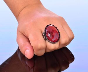 Erkekler için 925 Ayar Gümüş Yüzükler Gerçek Taşlarla - El Yapımı Zarafet & Çeşitli Taşlar Koleksiyonu (Doğal Yakut) - Görsel 7