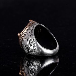 925K Gümüş El Yapımı Erkek Yüzüğü - Çeşitli Doğal Taşlarla Mevcuttur (Lapis Lazuli) - Görsel 6