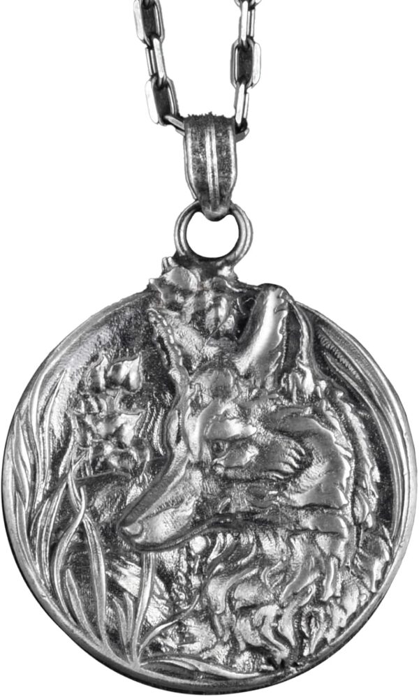 925 Ayar Gümüş Hayvan Kolye Ucu - Gümüş Kurt Kolye - Ayrıntılı Tasarım, Doğa İlhamlı Takı