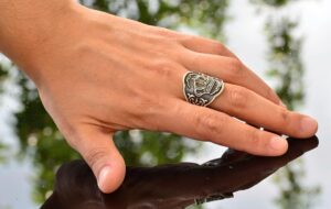 Erkek Ayarlanabilir 925 Ayar Gümüş Taç Yüzük - Kraliyet Yüzüğü - Görsel 6