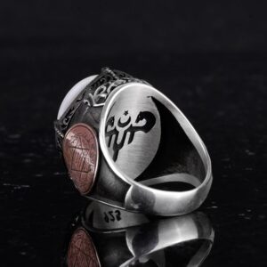 Desenli El Yapımı Yüzük - 925 Ayar Gümüş Erkek Yüzüğü - Davud Yıldızı Takısı (Semazen) - Görsel 7