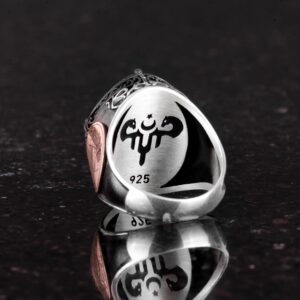 Erkekler için Gümüş Yüzük, Doğal Kyanit Taşı Yüzüğü - 925 Ayar Saf Gümüş Erkek Yüzüğü, Davud Yıldızı Yüzüğü - Görsel 7