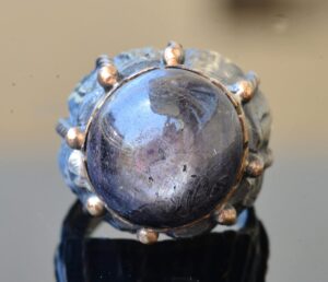 Doğal Star Ruby Taşlı Antik Yüzük - 925 Ayar Gümüş Unisex Yüzük - Görsel 5