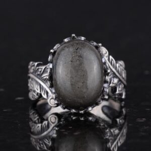 Gerçek Doğal Pirit Taşı ile Vintage Bohem Tasarımlı Gümüş Kadın Yüzüğü - Görsel 4