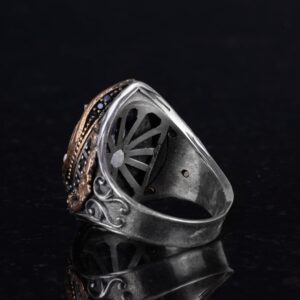 Kişiselleştirilmiş Yüzük, 925 Ayar Gümüş, Erkek Baş Harfi Yüzüğü, Monogram Yüzüğü - Görsel 6