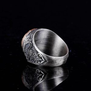 Ağaç Hayatı Yüzüğü - 925 Ayar Gümüş Yüzük Erkekler İçin - Doğa Severler Yüzükleri - Görsel 4