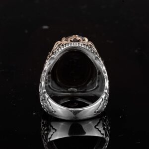 Erkekler için Doğal Ametist Taşlı Yüzük, 925 Ayar Gümüş El Yapımı Vintage Tarzı, Şifa Kristali Takı - Görsel 8