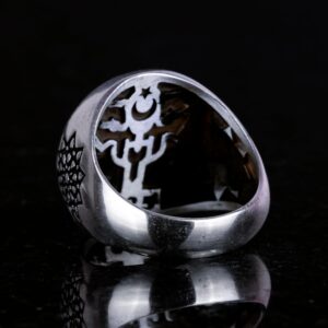 İslam İman İfadesi - Gümüş Erkek Yüzük - Şık Müslüman Sembol Yüzük (Özelleştirilebilir) - Görsel 6