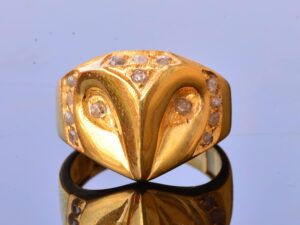 Gerçek Elmas Taş Yüzük, 2.5 Karat Baykuş Yüzüğü, Gümüş Altın Kaplama - Görsel 5