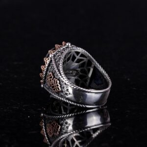 Doğal Oniks Taş Yüzük, 925 Ayar Katı Gümüş Erkek Yüzüğü, - Görsel 6