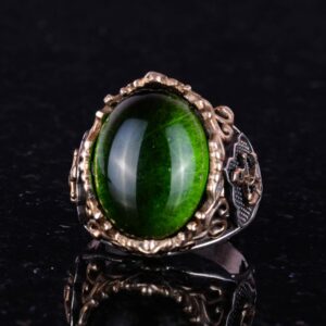 Peridot Yapay Taş Yüzük, Sailor Anchor Gümüş Yüzük, 925K Sterlin Gümüş Yapay Taş Yüzükler - Çeşitli & Farklı Koleksiyon - Görsel 4